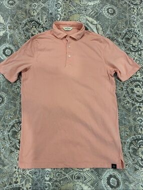 Gran Sasso Men's Peach Short-Sleeve Polo
